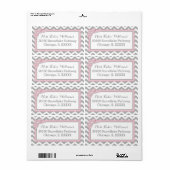 Zickzack Pink Polka-dot Bow Baby Girl Label (Vorne)