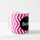 Zickzack Pink und Tiny White Kaffeetasse (Vorderseite Links)