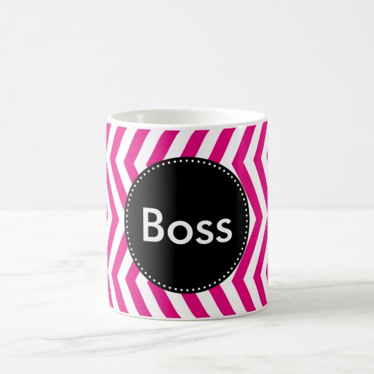 Zickzack Pink und Tiny White Kaffeetasse (Mittel)