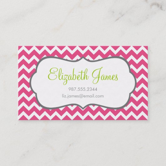 Zickzack Pink Visitenkarte (Vorderseite)