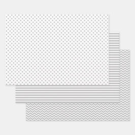 Zickzack Polka-Dosen aus grauen und weißen Streife Geschenkpapier Set