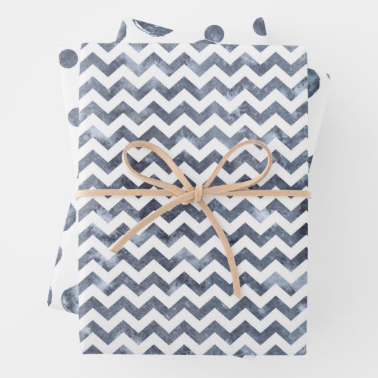 Zickzack Polka Dots Wrapping Paper Set 3 Geschenkpapier Set (Beispiel)