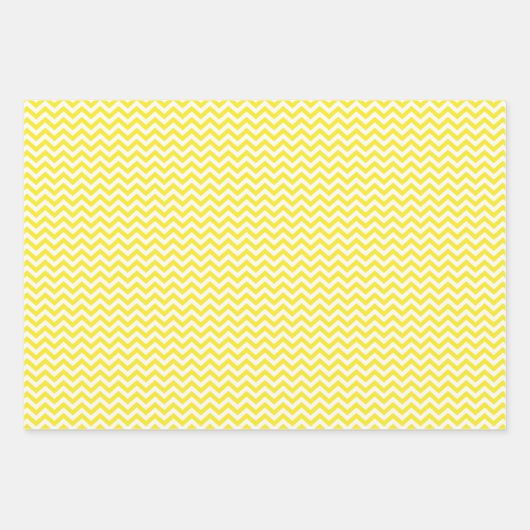 Zickzack Polka-Punkte aus Gelb und Weiß Geschenkpapier Set (Vorderseite 3)