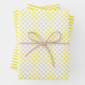 Zickzack Polka-Punkte aus Gelb und Weiß Geschenkpapier Set (Beispiel)