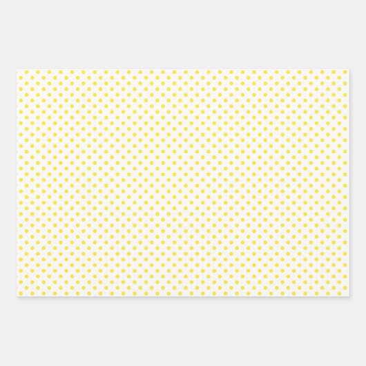 Zickzack Polka-Punkte aus Gelb und Weiß Geschenkpapier Set (Vorderseite)