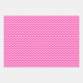 Zickzack Polka-Punkte aus Pink und Weiß Geschenkpapier Set (Vorderseite 3)