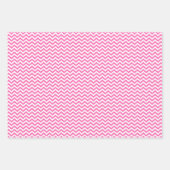 Zickzack Polka-Punkte aus rosa und weißen Streifen Geschenkpapier Set (Vorderseite 3)
