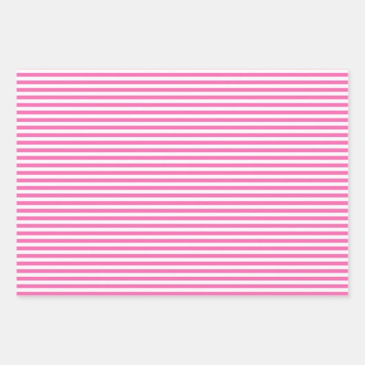 Zickzack Polka-Punkte aus rosa und weißen Streifen Geschenkpapier Set (Vorderseite 2)