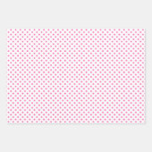 Zickzack Polka-Punkte aus rosa und weißen Streifen Geschenkpapier Set (Vorderseite)