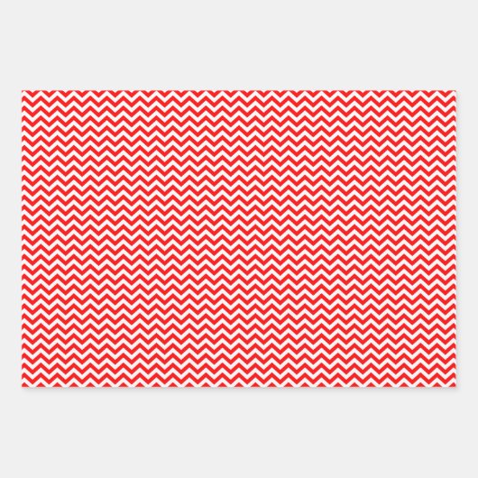 Zickzack Polka-Punkte aus Rot und Weiß-Streifen Geschenkpapier Set (Vorderseite 3)