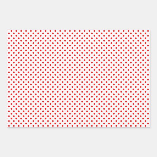 Zickzack Polka-Punkte aus Rot und Weiß-Streifen Geschenkpapier Set (Vorderseite)