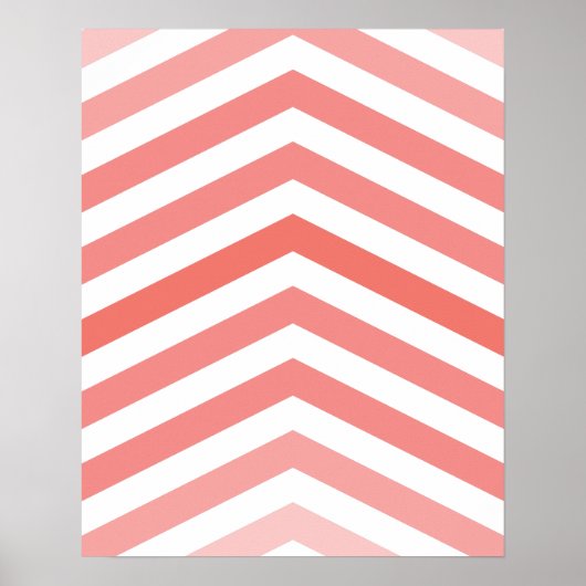 Zickzack Print { CORAL } Poster (Vorne)