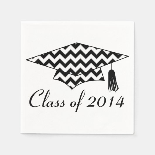 Zickzack Print Custom Abschluss Napkins Serviette (Vorderseite)