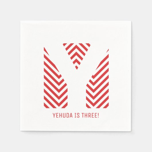 Zickzack Print Upsherin Party Napkin Serviette (Vorderseite)