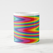 Zickzack-psychedelisches Regenbogen-Muster Jumbo-Tasse (Vorderseite)