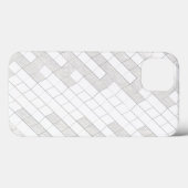 Zickzack-Quadrate in Grau Case-Mate iPhone Hülle (Rückseite (Horizontal))