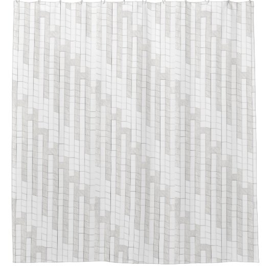 Zickzack Quadrate in grau... Duschvorhang (Vorderseite)