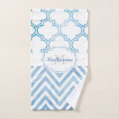 Zickzack & Quatrefolie Badhandtuch Set (Handtuch)