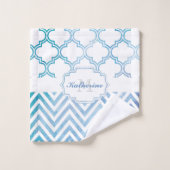 Zickzack & Quatrefolie Badhandtuch Set (Waschlappen)