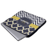 Zickzack & Quatrefolie Laptopschutzhülle (Vorne Knopf)