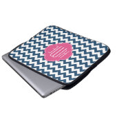 Zickzack Quatrefolionmonogramm Laptopschutzhülle (Vorne Knopf)