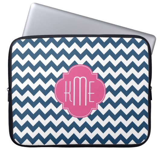 Zickzack Quatrefolionmonogramm Laptopschutzhülle (Vorderseite)