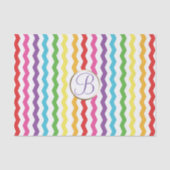 Zickzack Rainbow Print Monogram Letter Initial Seidenpapier (Vorderseite)