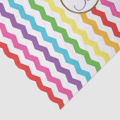 Zickzack Rainbow Print Monogram Letter Initial Seidenpapier (Ausschnitt)