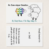 Zickzack Rainbow Sheep Hang Tag und Visitenkarte (Vorne & Hinten)