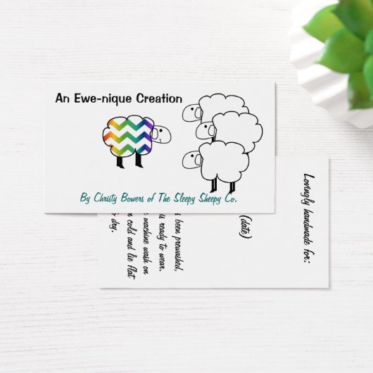 Zickzack Rainbow Sheep Hang Tag und Visitenkarte (Schreibtisch)