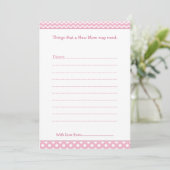 Zickzack Ratschläge in Rosa und Weiß für Junge Müt Einladung (Stehend Vorderseite)