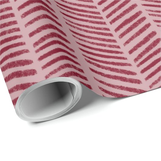 Zickzack Red Patterns Weihnachten Geschenkpapier (Rolleneckpunkt)