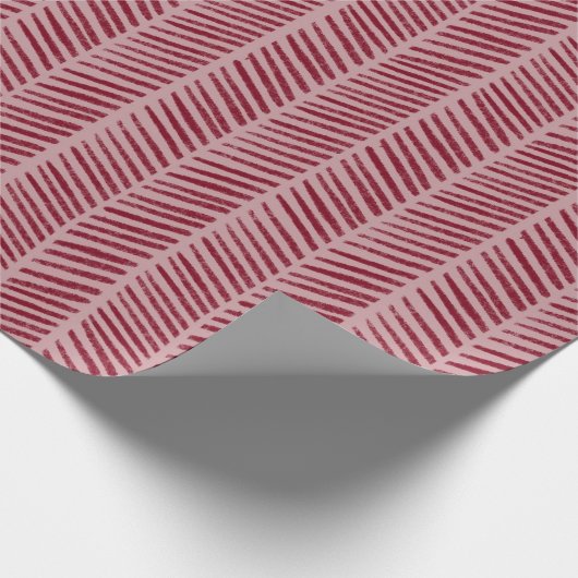 Zickzack Red Patterns Weihnachten Geschenkpapier (Ecke)