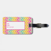 Zickzack Regenbogen-Muster Gepäckanhänger (Rückseite horizontal)