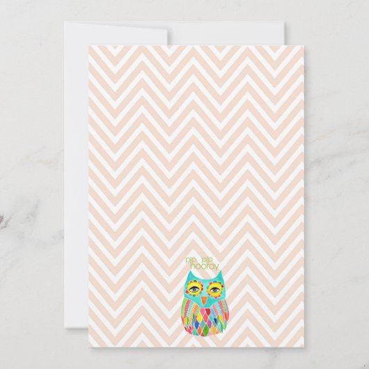 Zickzack Regenbogenschalen in Tree Baby Dusche lad Einladung (Rückseite)