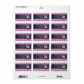 Zickzack Retro Groovy Owl Adressaufkleber (Vorne)