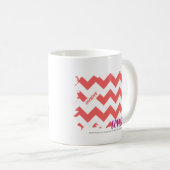 Zickzack-Rosa 2 Kaffeetasse (VorderseiteRechts)