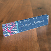 Zickzack rosa Ankerplatte der modernen Marine Namensplakette (Seite)