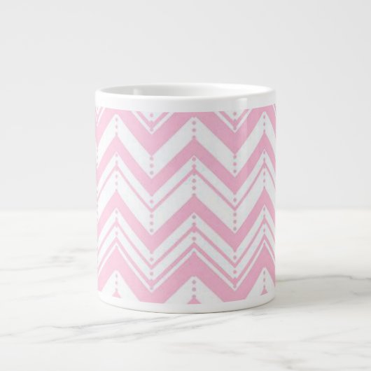 Zickzack rosa Jumbo-Tasse (Vorderseite)