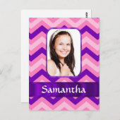 Zickzack rosa postkarte (Vorne/Hinten)
