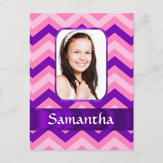 Zickzack rosa postkarte (Vorderseite)