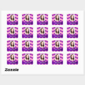 Zickzack rosa quadratischer aufkleber (Blatt)