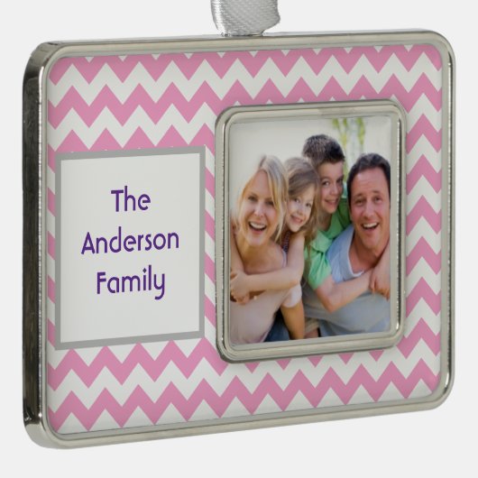 Zickzack rosa Rahmen-Ornament silber (Rechts)