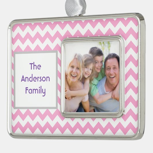 Zickzack rosa Rahmen-Ornament silber (Links)