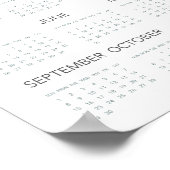 Zickzack rosa und blauer Kalender 2019 Poster (Ecke)