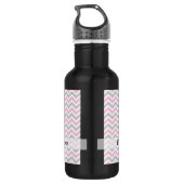 Zickzack, rosa und grau edelstahlflasche (Rückseite)