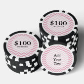 Zickzack, rosa und grau pokerchips (Stapel)