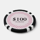 Zickzack, rosa und grau pokerchips (Einzeln)