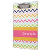 Zickzack, rosa und orange Personalisierte Zwischen Klemmbrett (Links)