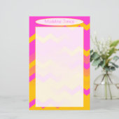 Zickzack Rosa- und Orangengeschirr für Handschrift (Stehend Vorderseite)